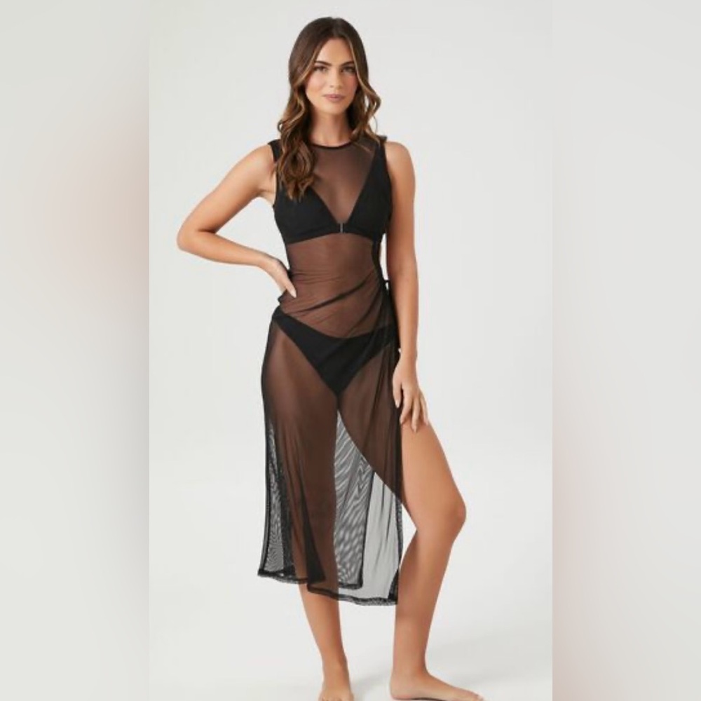 Forever 21 Mesh Swim Cover-Up Midi Dress